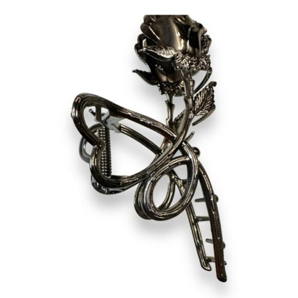 Steel Rose Claw Clip - Picture 3 of 6